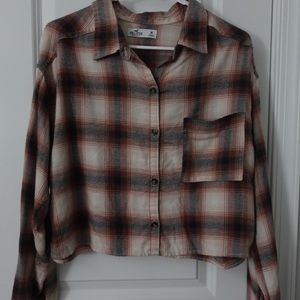 Hollister Cropped Plaid Shirt
